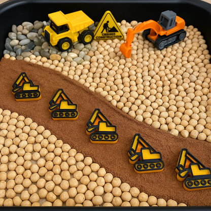 Excavator Construction Theme Counters || Loose Parts